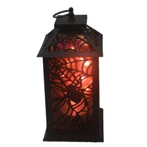 Halloween Light Up Spider Lantern 12" Tall